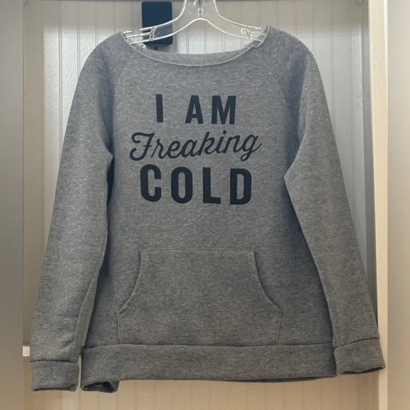 Ealey Fushi “I Am Freaking Cold” Sweatshirt – Size Large (Fits Like Medium) Gray - Picture 2 of 5